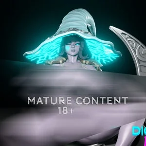 Pornhint 18+ Mature NSFW Blue witch fan art wNSFW option Painted Figure NSFW