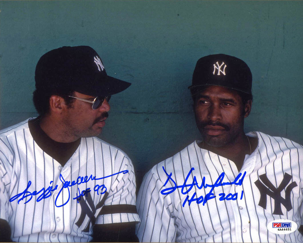 Reggie Jackson & Dave Winfield DUAL SIGNED 8x10 Photo Poster painting + HOF Yankees ITP PSA/DNA