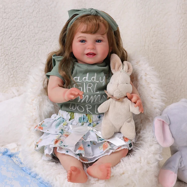 Babeside Kelly 20'' Awake Reborn Baby Doll Girl The Idyllic Princess Green Floral Dress