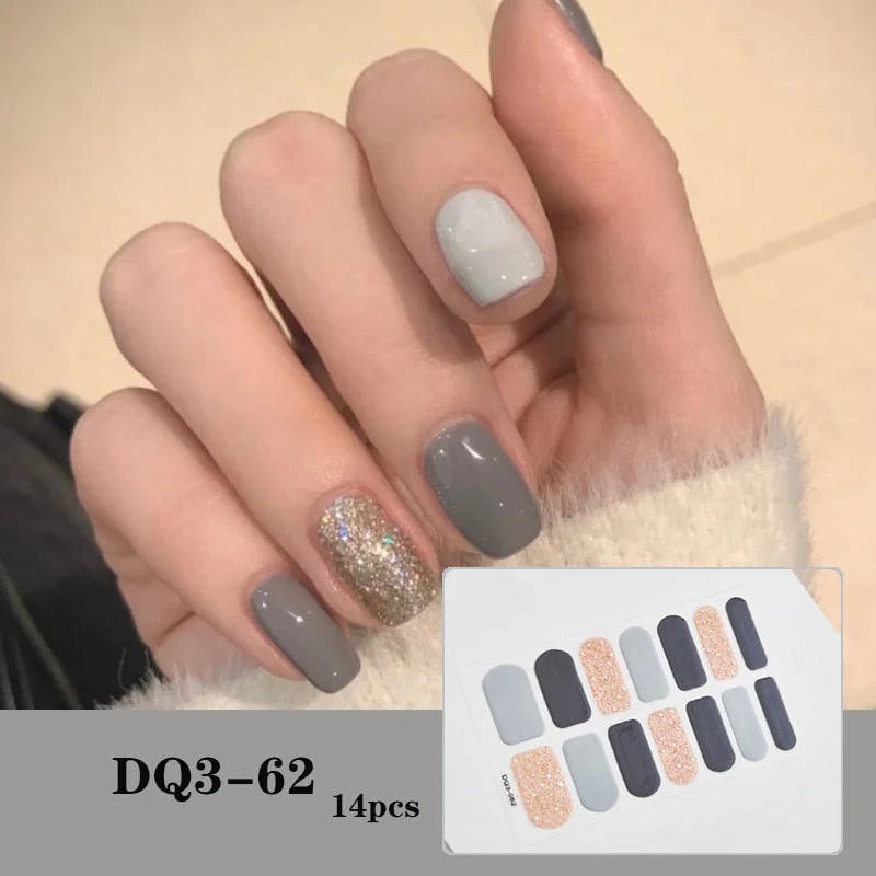 New Designs Full Cover Nail Stickers Fashion Flowers Nail Sticker Set Self Adhesive Manicure Decoracion Nail Strips-Nail Inspo