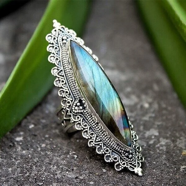 🔥 Last Day Promotion 70% OFF🔥-Sterling Silver Marquise shape Labradorite Handmade Ring