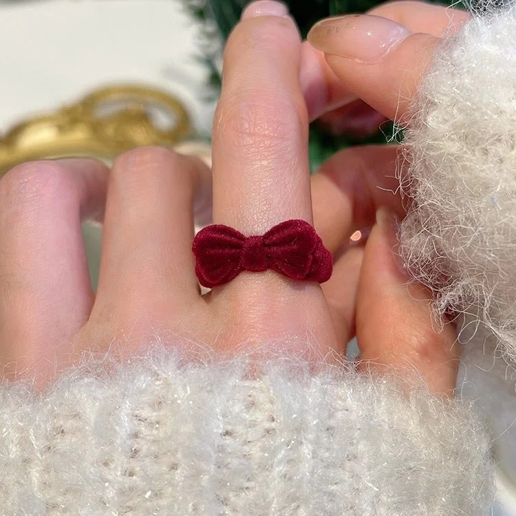 Flocked Bow Open Ring | 168DEAL