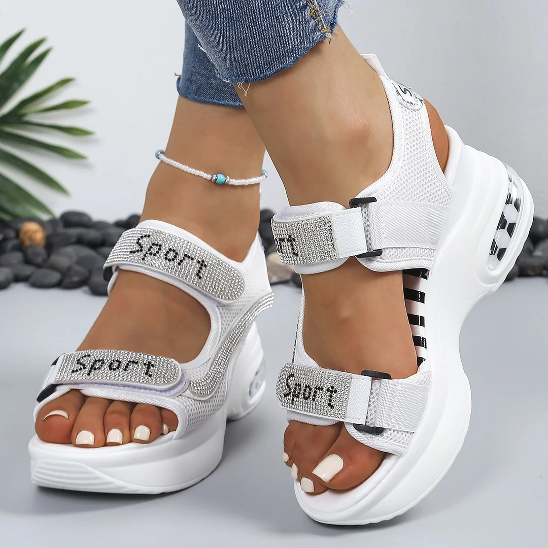 Breakj Breakj Red Slope Heel Sandals Women Large Size Fish Mouth Small Pine Cake Sports Sandals 8Cm Women's Shoes Thick Soles