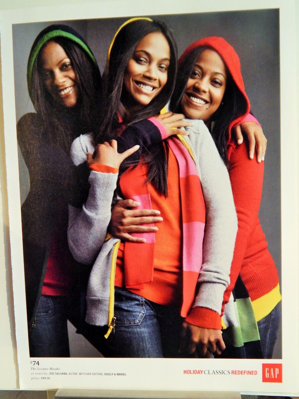 GAP HOLIDAY FASHION WEAR CLASSICS 2007 VTG Photo Poster painting AD, RARE EPHEMERA