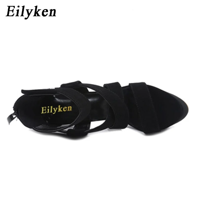 Eilyken 2022 New Summer Gladiator Women Sandals high heels Ankle Boots Zipper Buckle Strap Stiletto Sandals Pumps 16cm