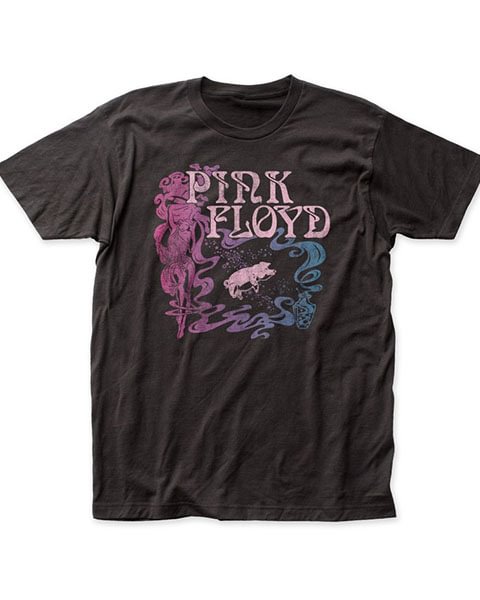 Pink Floyd 1977 Animals Tour Soft Fitted 30/1 Cotton Tee Black