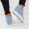 Women Faux Suede Wedge heel Sneakers Slip on Breathable Shoes