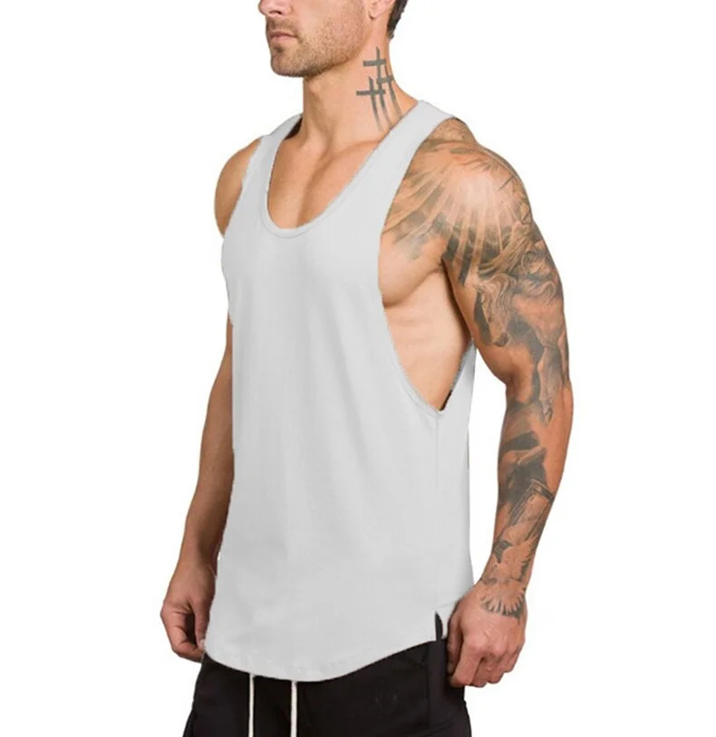 Aonga Summer Running Tank Top Men Fitness Bodybuilding Training Sleeveless Shirt Gym Clothing Slim Fit Vest Male Singlets Muscle Tops