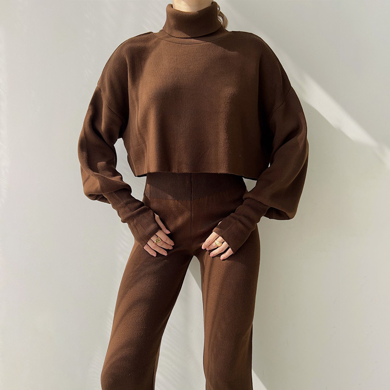 Rotimia Casual Loose-fitting Long-sleeves Top and Pants Two-piece Set