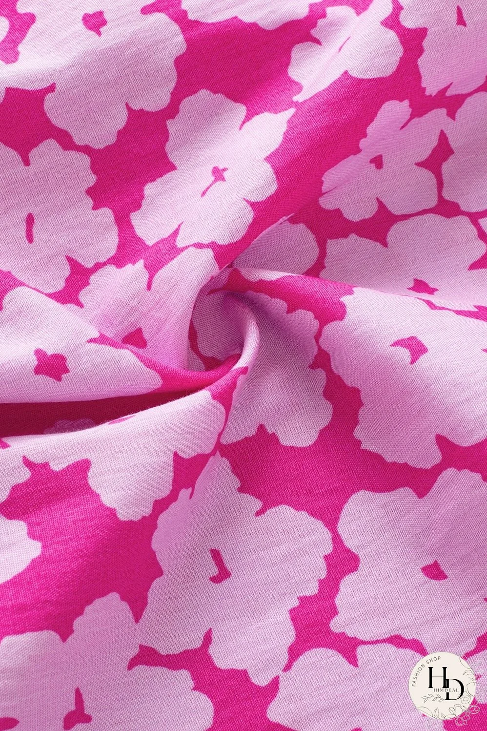 V-Neck Pink Floral Top