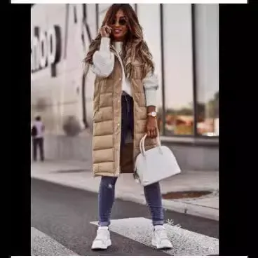 Brownm Brownm Casual Solid-Colored Hooded Sleeveless Sleeveless Vest Coat Q024