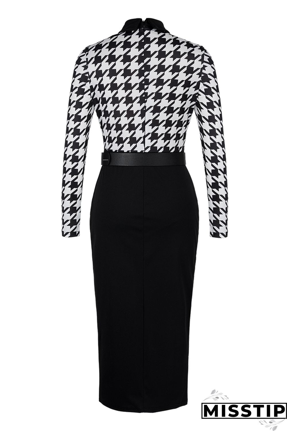 Black khaki Fashion Casual Print Patchwork With Belt Turndown Collar Long Sleeve Dresses