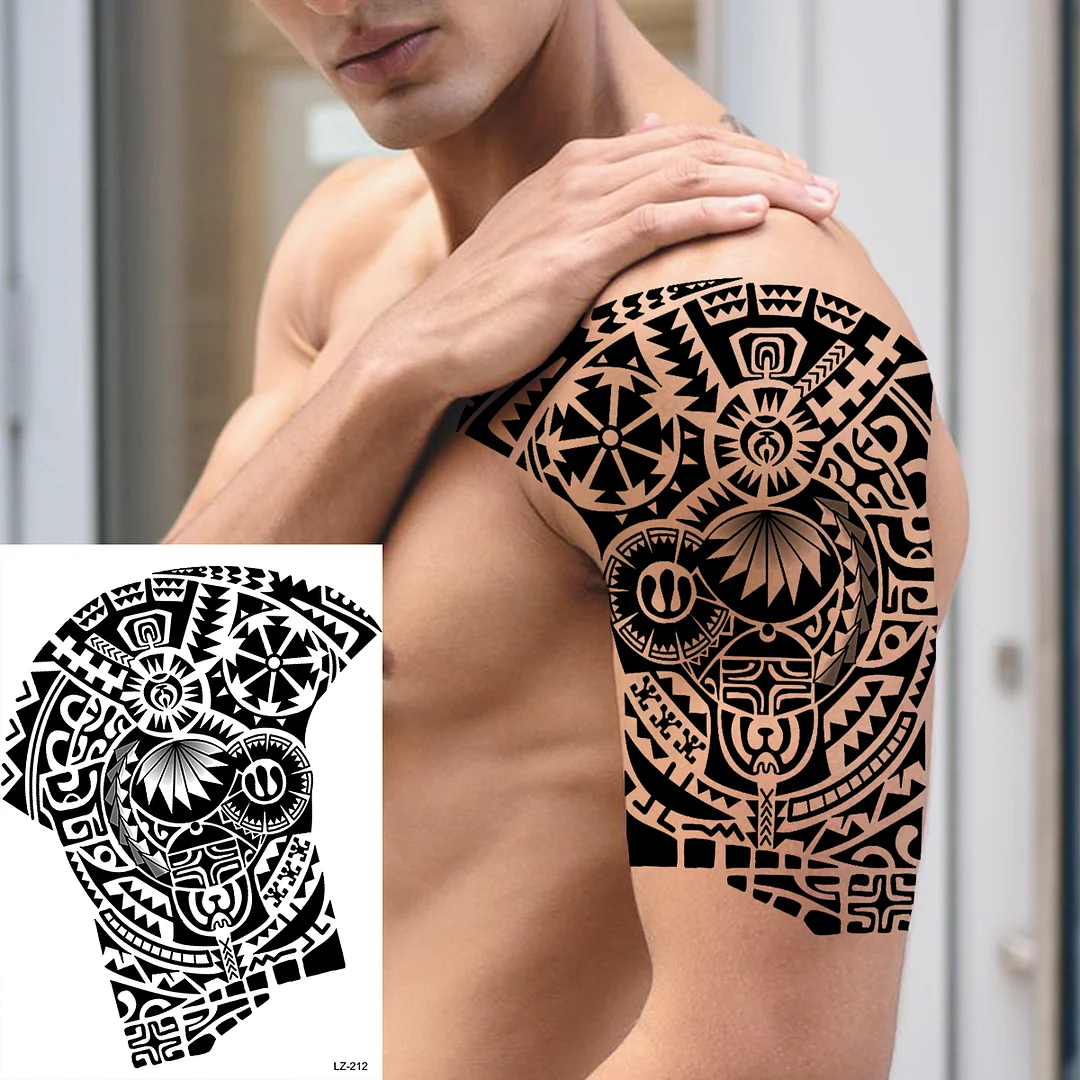 Sdrawing High Quality Lion Tiger Temporary Tattoos For Men Boys Realistic Fake Black Waterproof Tattoos Decal For Adult Party Supplies