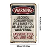 Warning - Metal Tin Signs(8*12Inch/12*16Inch) - Bar