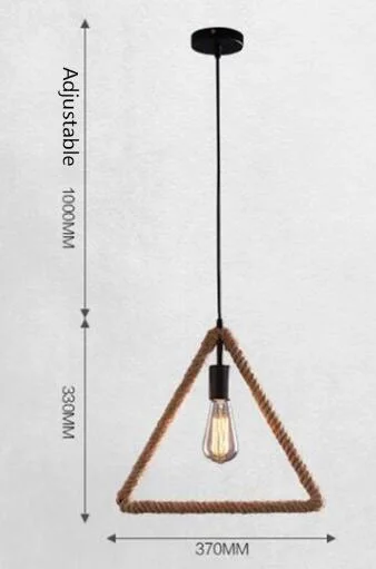 Vintage Iorn Painted Creative Geometric Rope Pendant Lights LED Pendant Lamp For Living Room Bedroom Hallway Kitchen Cafe
