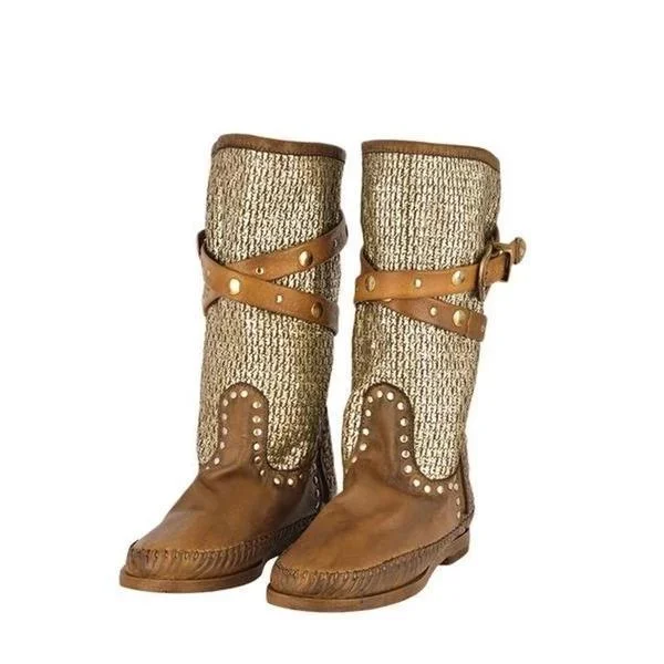 Women's Retro Style Casual Rivet Boots