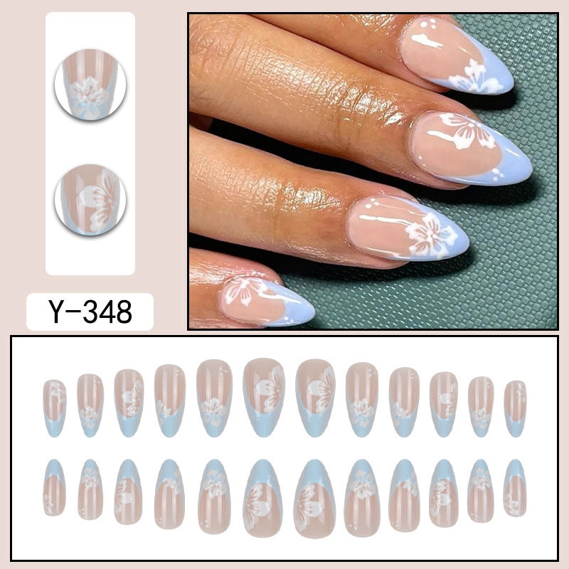 Sweet Color Block Heart Shape ABS Press-on Nails 1 Set