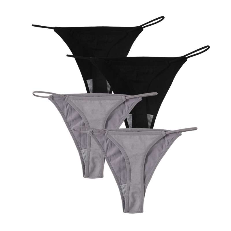 Buyergood 4PCS/Set Women G-String Seamless Panties Underwear Sexy Lingerie Low Rise Thongs Female G-String High Cut Pantys