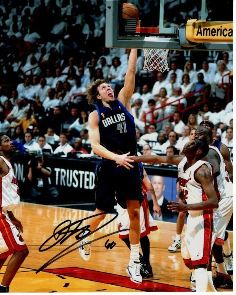 Dirk nowitzki signed autographed nba dallas mavericks Photo Poster painting