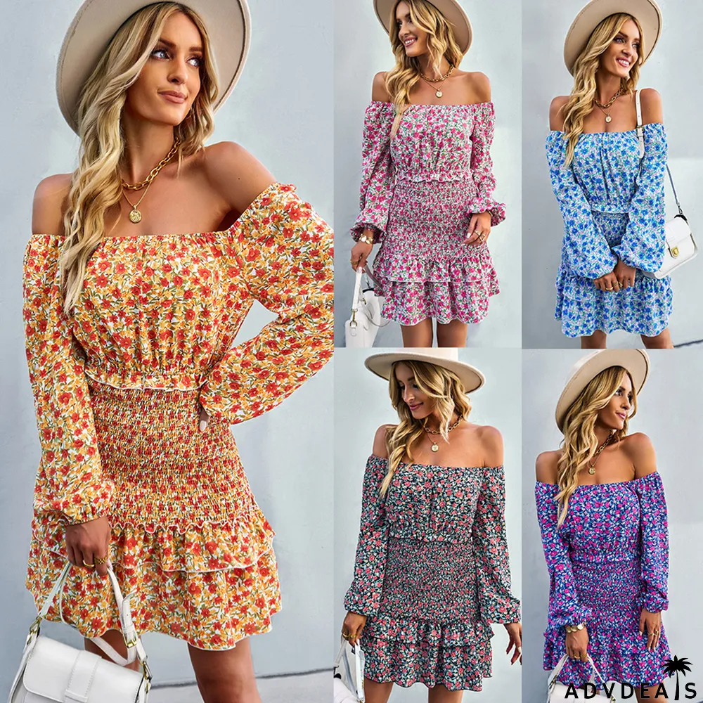WomenCasual Off Shoulder Print Dress