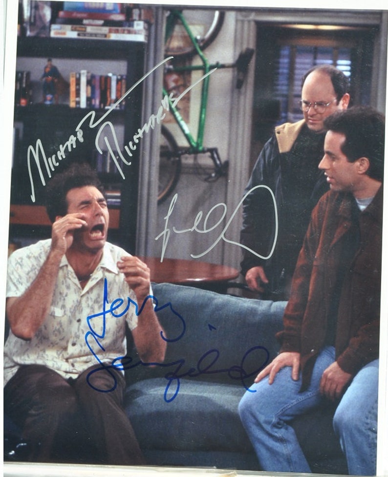 SEINFELD SEINFELD CAST Signed Photo Poster painting X3 Jerry Seinfeld, Jason Alexander, Michael Richards wcoa