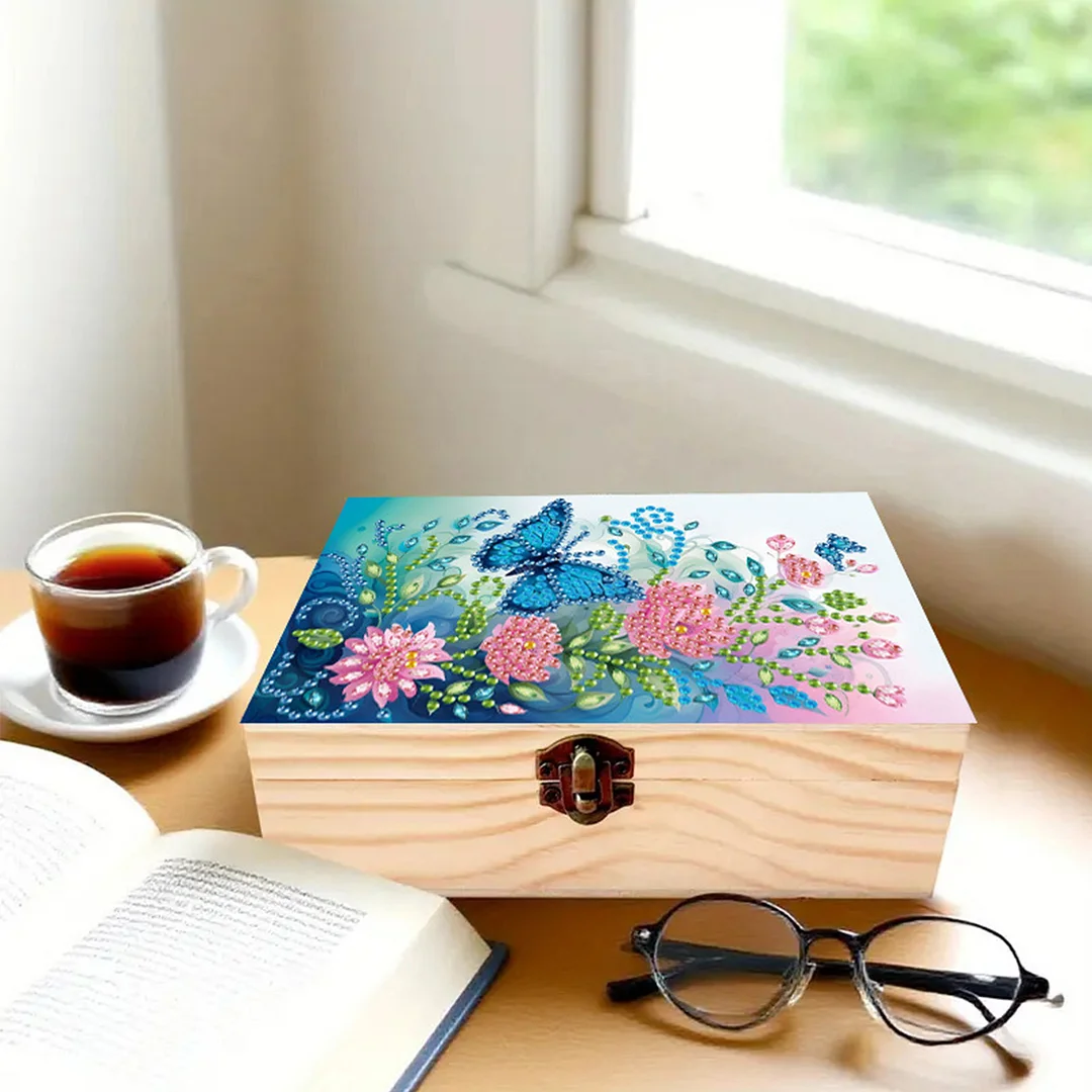 Daylight Butterflies and Flowers DIY Wooden 5D Diamond Art Diamond Art Storage