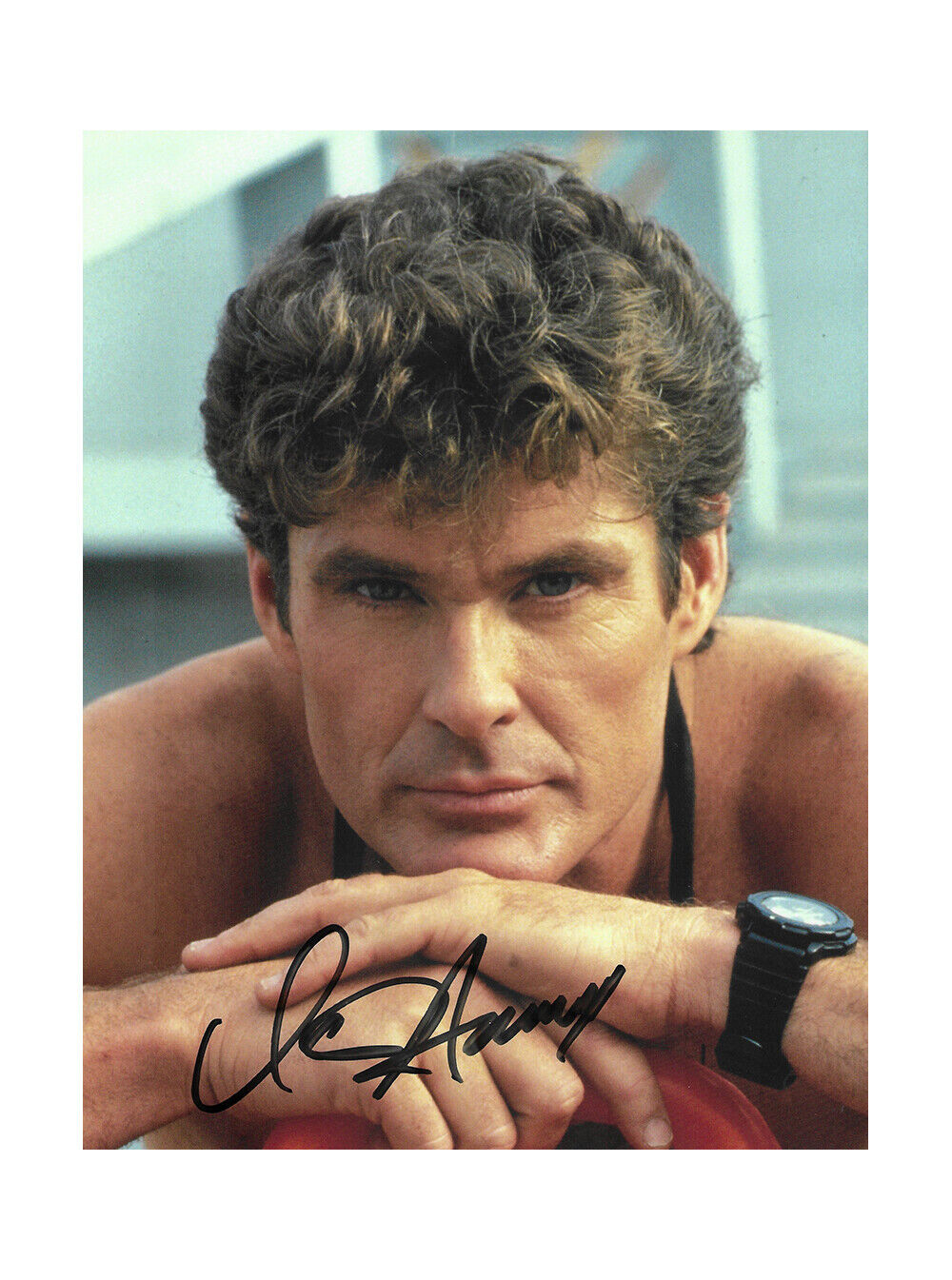 8x10 Baywatch Print Signed by David Hasselhoff 100% Authentic With COA