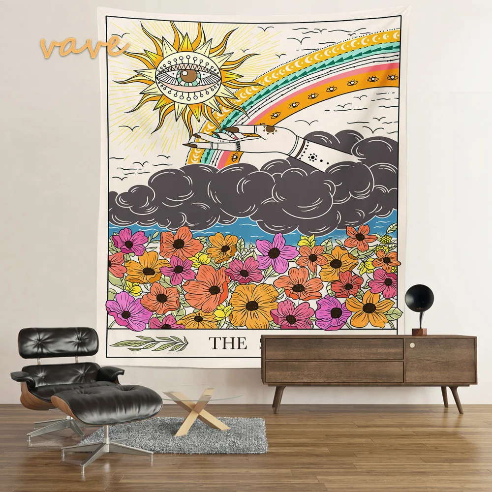 Nigikala Sun Moon Mandala Tapestry Wall Hanging Boho Hippie Witchcraft Astrology Cloth Fabric Tapestry Aesthetic Room Bedroom Decor