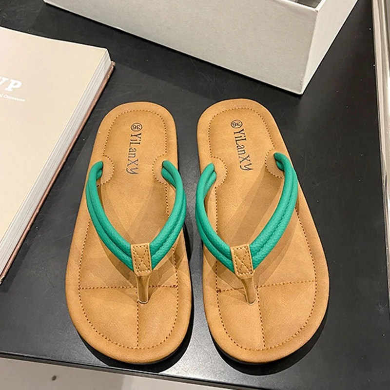 Zhungei Flat Flip-flops 40-43 Casual Women's Outdoor Fashion Slippers Beach Holder Fashion Shoes Woman Slippers Outer Wear Casual