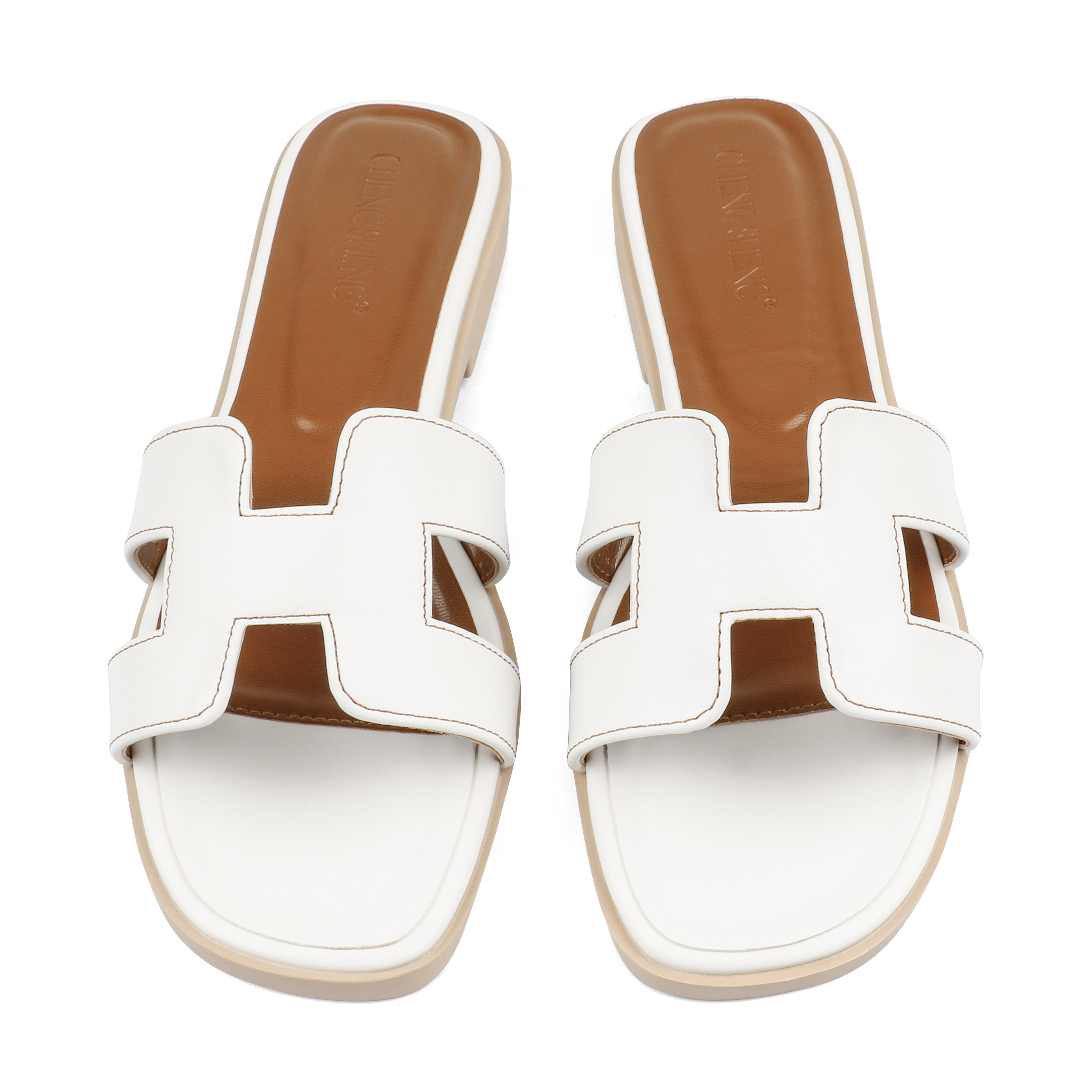 H-shape Leather Slipper-vocosishoes