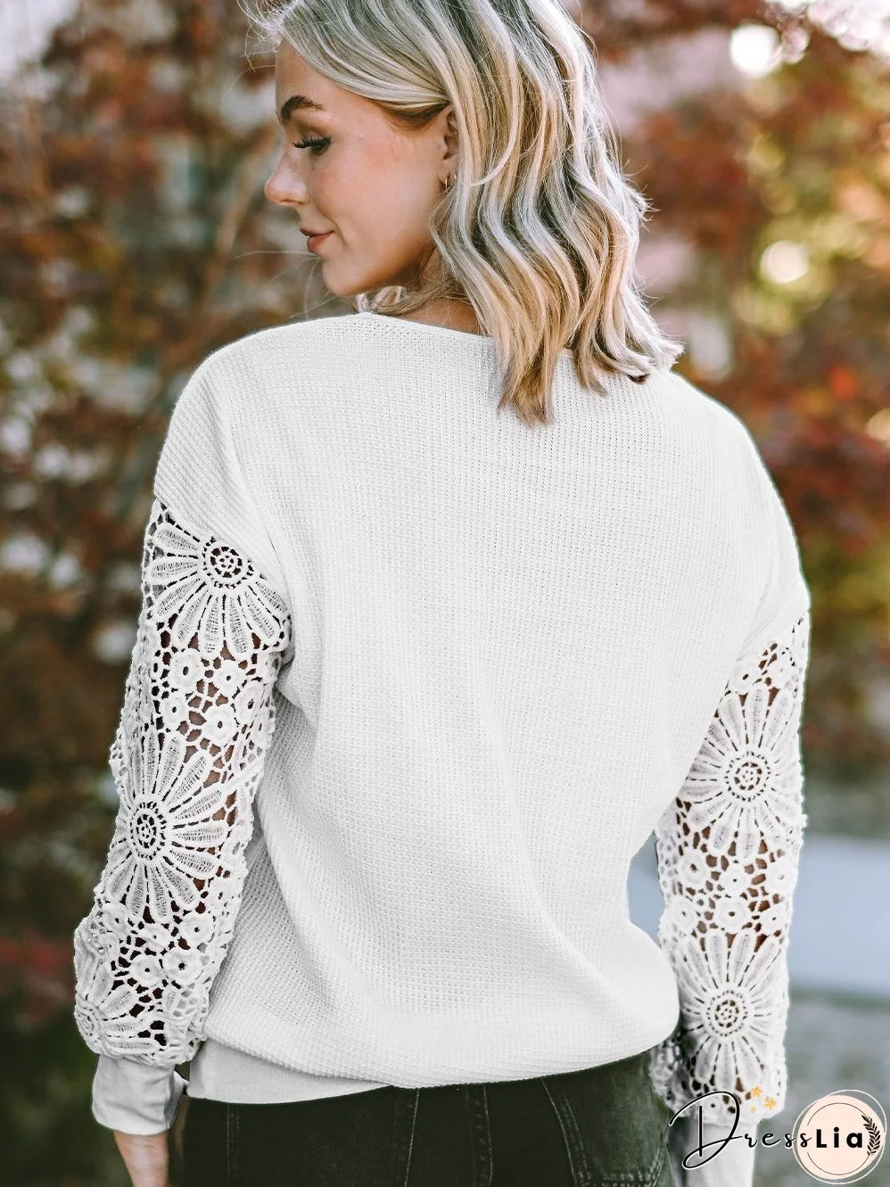 Floral Butterfly Long Sleeve V-Neck Top
