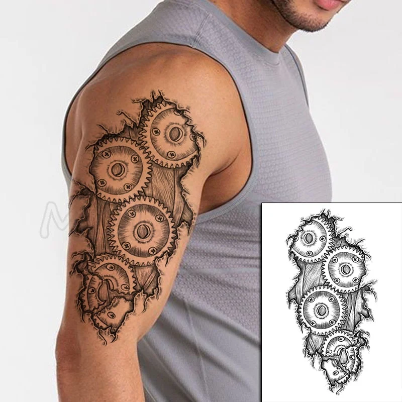 Temporary Tattoo Stickers Scorpion Pyramid Roman Bell Fake Tatto Waterproof Tatoo Back Leg Arm Belly Big Size for Women Men Girl