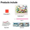 Animaux fleurs bonhomme de neige 2027 set de calendrier DIY en papier pour peinture en diamant kit de perceuse en forme sp&eacute;ciale mensuelle de calendrier de table &agrave; table flip fait main pour adultes pour d&eacute;butants d&eacute;coration de bureau &agrave; domicile