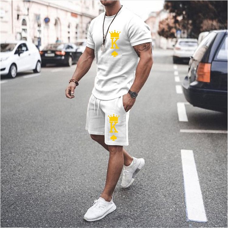 Simple And Fashionable Short Sleeve Two-Piece Suit