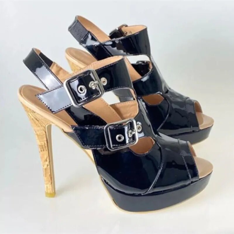 TAAFO Women's High Sandals125cm Women's Shoes Women's Sandals Party Shoes Large Shoes 