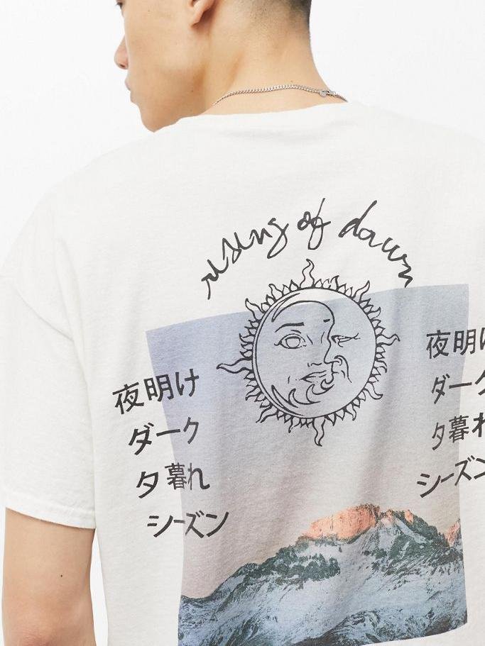 Mens Vintage round neck printed short-sleeved t-shirtsMens V
