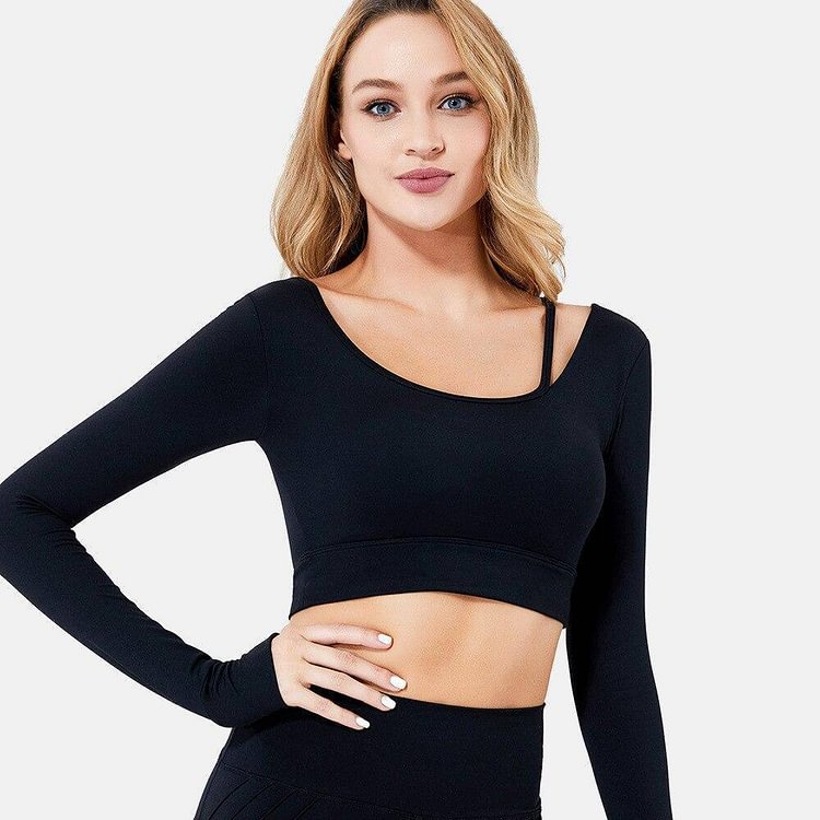 Yoga Top Long Sleeve Workout Tops for Women Crop Tops Women Sportswear Short Active Sexy Gym Clothing
