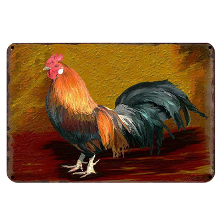 Rooster Chicken - Vintage Tin Signs/Wooden Signs - 7.9x11.8in & 11.8x15.7in