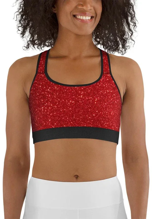 Glittery Green Sports Bra-1014