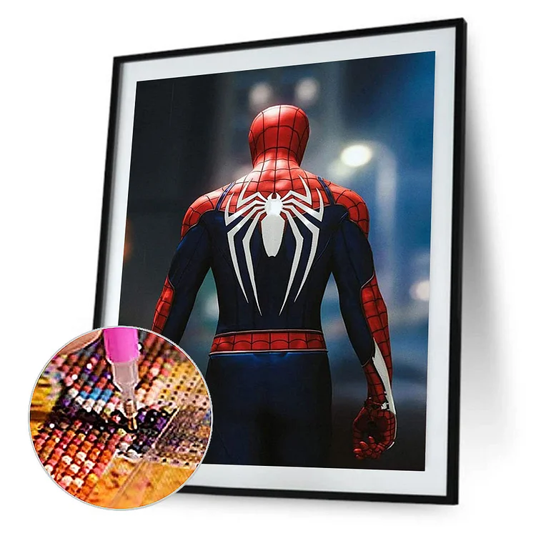 Spider Cat And Spiderman - 5D Diamond Painting 