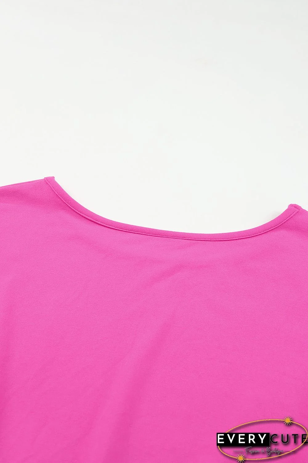 Rose Dotted Contrast Casual Pocket T Shirt Dress