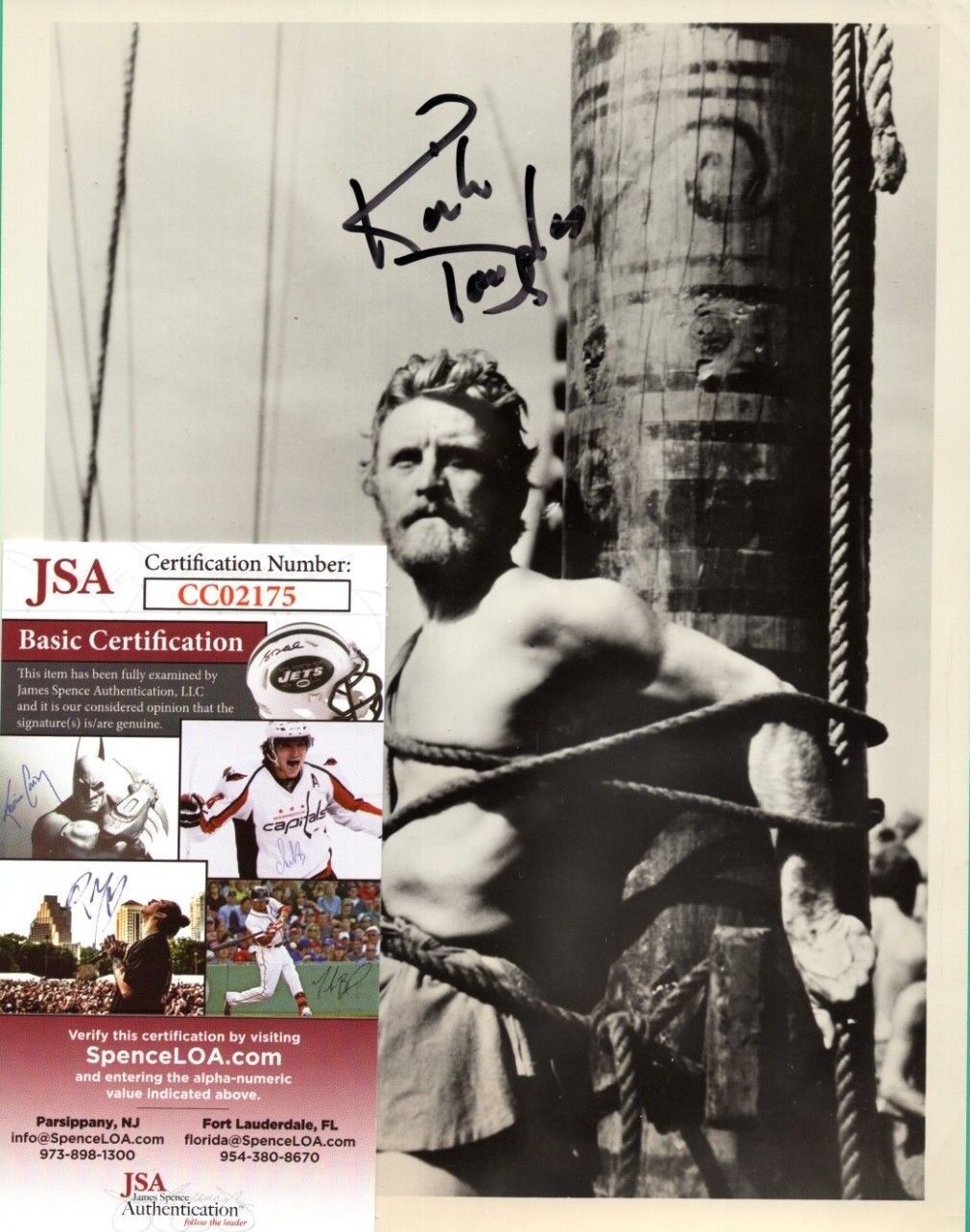 Kirk Douglas Hand Signed Autograph 7x9 Ulysses Movie ABC Promo Photo Poster painting JSA COA