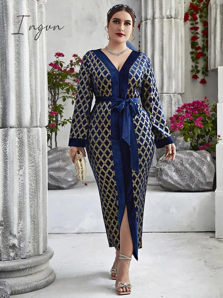 Ingvn - Plus Size Maxi Dresses Large Spring Women Oversized Long Luxury Chic Elegant Evening Party