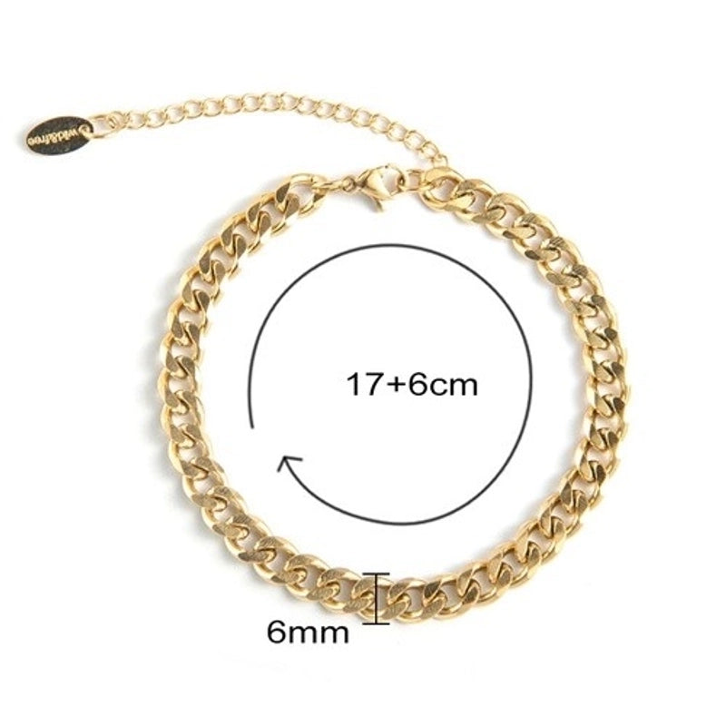 Fashion Solid Color 304 Stainless Steel 14K Gold Plated Bracelets In Bulk