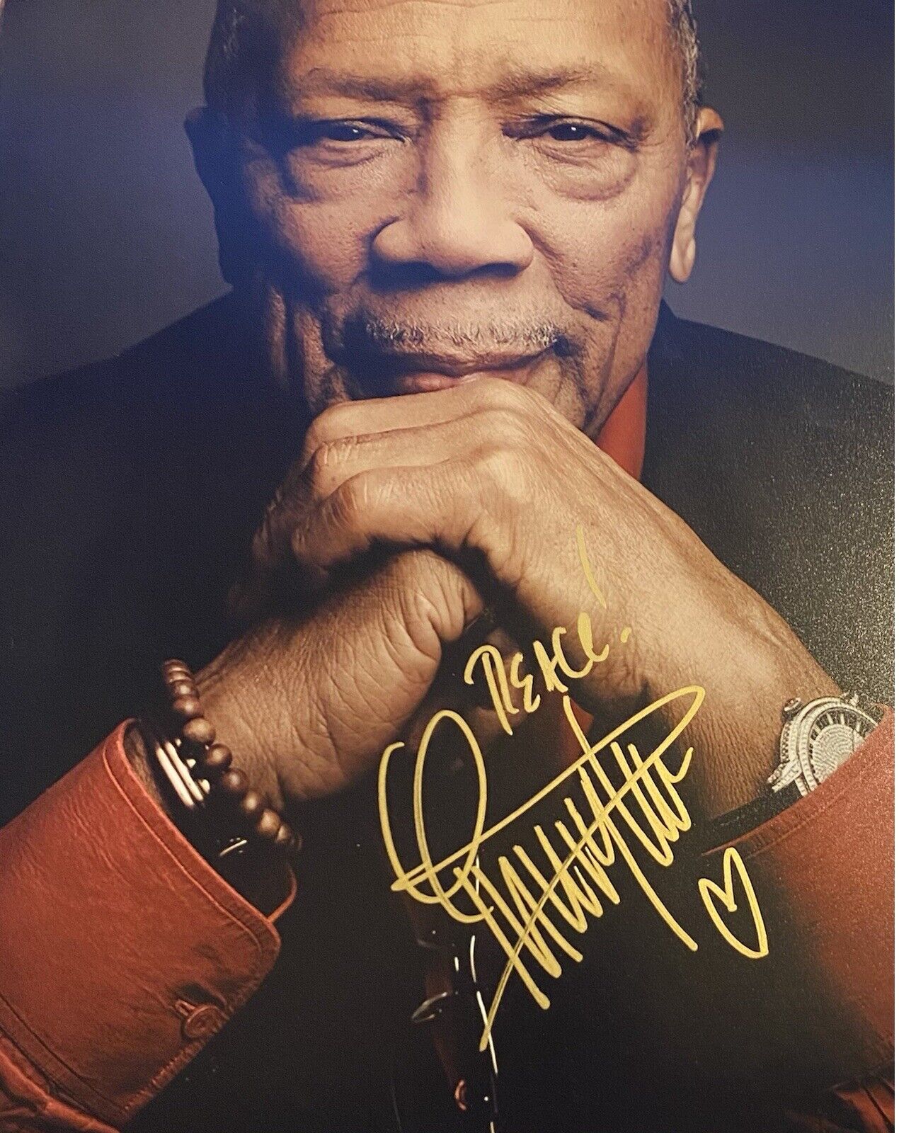 Quincy Jones signed Autographed Photo Poster painting 8x10 Color Icon