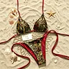 Leopard Print Lace-Up Sexy Bikini Swimsuit Set by Inlyline