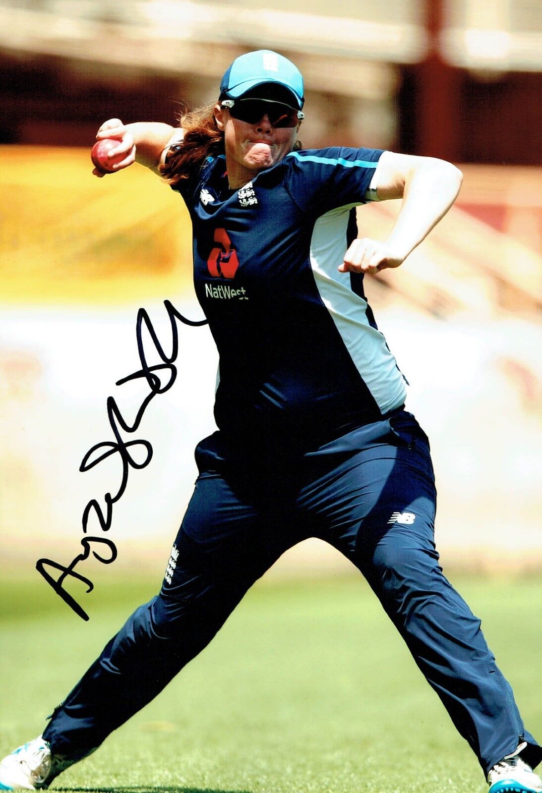 Anya SHRUBSOLE Signed Autograph 12x8 ENGLAND Womens Cricket Photo Poster painting 2 AFTAL COA