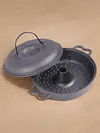 Cast Iron Roasted Sweet Potato Pan W/Lid Garlic Roaster for Picnic Camping Patio