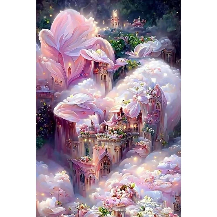 Butterflies And Castle - Fantasy Diamond Painting, Full Round/Square 5D  Diamonds