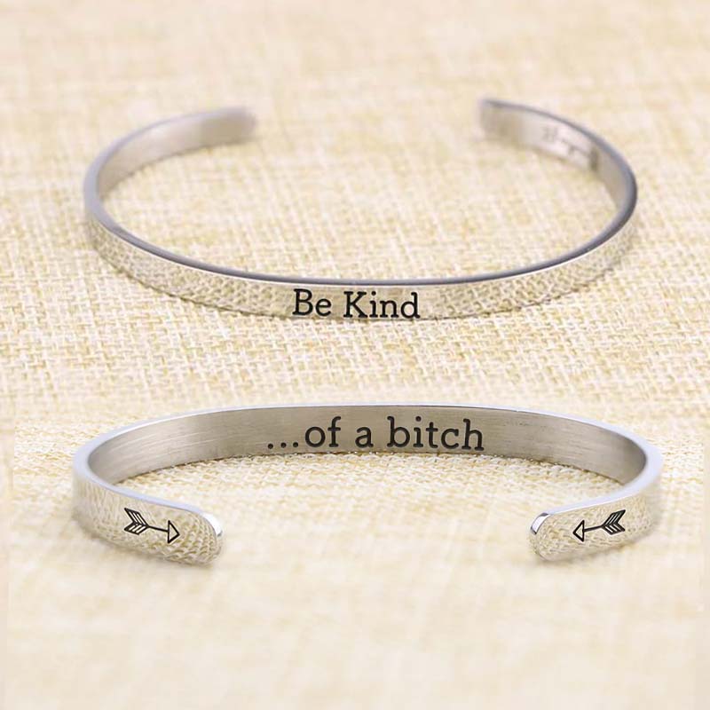 Unique Gift Be Kind...Of A Bi♥ch Mantra Bracelet